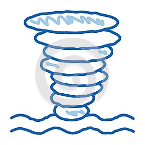 Tornado Sea Water doodle icon hand drawn illustration