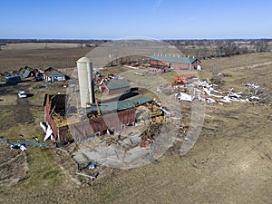 Tornado Storm Damage, Dairy Farm, Wisconsin
