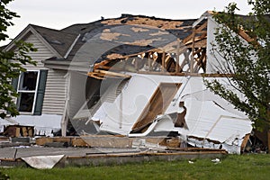 Tornado Storm Damage House Home Destroyed by Wind