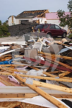 Tornado Storm Damage House Home Destroyed by Wind