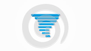 tornado, storm weather, whirlwind realistic icon. 3d line vector illustration. Top view