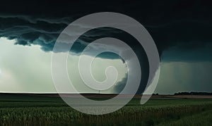 Tornado stormwindy catastrophe. Hurricane natural disaster. Generative AI