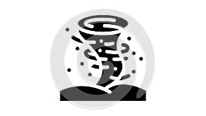 tornado weather glyph icon animation