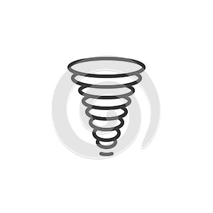 Tornado wind, weather line icon