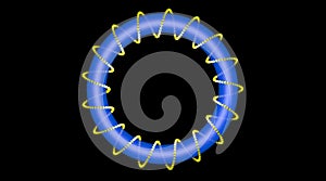 Toroidal Magnetic field lines . Fusion energy. Helical path flow