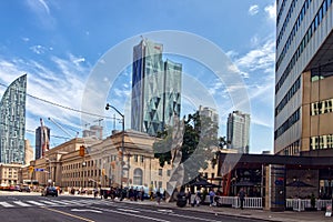 Toronto, Canada, Aug 5, 2022. New CIBC tower seen behind Union Station