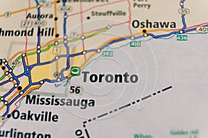 Toronto on Canada map background.