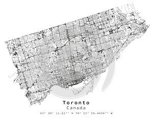 Toronto Canada,Urban detail Streets Roads Map ,vector element template image