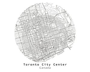 Toronto City Center Canada,Urban detail Streets Roads Map ,vector element template image
