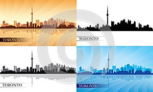 Toronto city skyline silhouette set