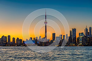 Toronto City skyline at sunset