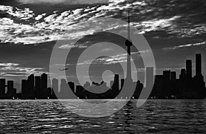 Toronto cityscape, view from the top, Toronto city, Canada. The city of Toronto in landscape format taken from the CN Tower.