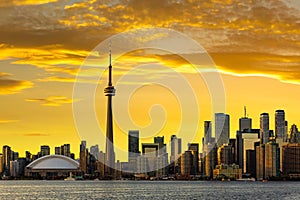 Toronto and CN Tower at sunset