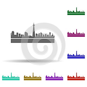 Toronto detailed skyline multi color icon. Simple glyph, flat vector of cities icons for ui and ux, website or mobile application