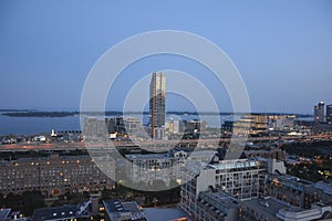 Toronto downtown skyline at dusk