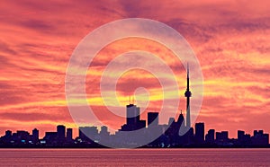 Toronto downtown skyline at twilight