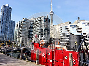 Toronto Harbourfront overlooking CN Tower