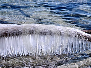 Toronto Lake view of beautiful icicles 2018