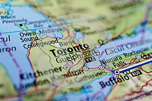 Toronto on map