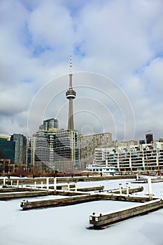 Toronto marina in winter