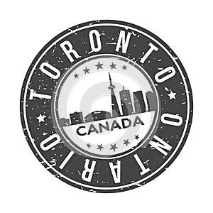 Toronto Ontario Canada America Stamp. Logo Icon Symbol Design Skyline City Vector.