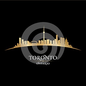 Toronto Ontario Canada city skyline silhouette black background