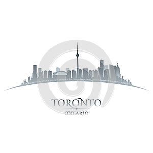 Toronto Ontario Canada city skyline silhouette white background