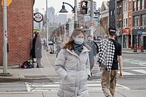 TORONTO, ONTARIO, CANADA - MAY 17, 2020: CITY OF TORONTO DURING COVID-19 PANDEMIC.