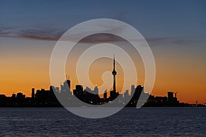 Toronto s skyline at dusk as seen from the west