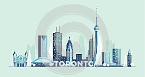 Toronto skyline Canada big city silhouette vector