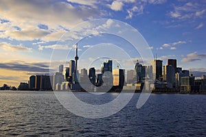 Toronto skyline at dusk