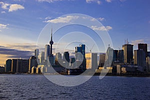 Toronto skyline at dusk