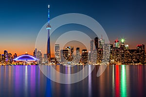 Toronto skyline at dusk