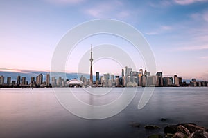 Toronto skyline at dusk