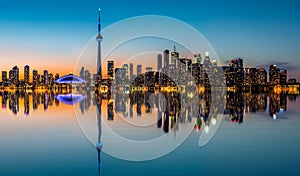 Toronto skyline at dusk