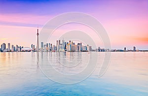 Toronto skyline at dusk photo