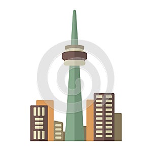 Toronto skyline flat style vector icon. Toronto city vector illustration.