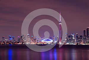 Toronto Skyline at night, Ontario, Canada