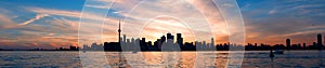 Toronto skyline panorama at sunset