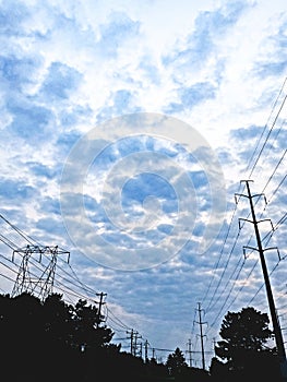 Toronto Skyline and Power Lines: Urban Perspective