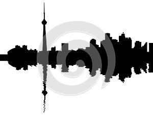Toronto skyline reflected