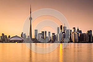 Toronto skyline at sunset