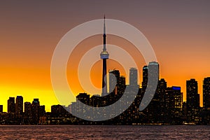 Toronto skyline at sunset, Canada