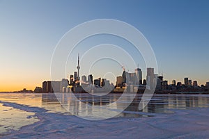 Toronto Skyline at Sunset in the Winter