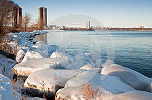 Toronto skyline taken from off shore island