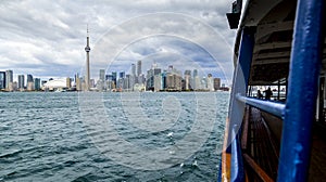 Toronto Skyline View from Ferry Boat