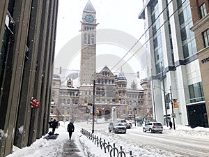 Toronto snow storm paralyzed the city life.