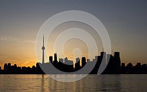 Toronto Sunset Silhouette with copy space