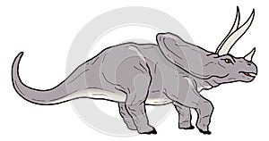 torosaurus dinosaur ancient vector illustration transparent background