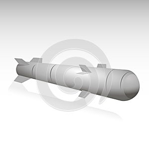 Torpedo on gray background